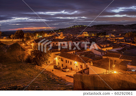 night view of the outskirts of the town of 60292061