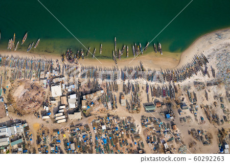 Aerial view of fishing village of Djiffer. Saloum Aerial view of fishing village of Djiffer. Saloum 60292263