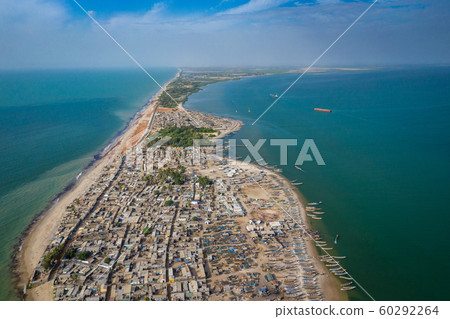 Aerial view of fishing village of Djiffer. Saloum 60292264