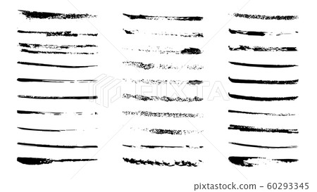 Hand drawn brush grunge vector big set. - Stock Illustration [60293345 ...