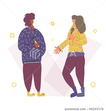 Cute woman speakers group Orators vector character 60293379