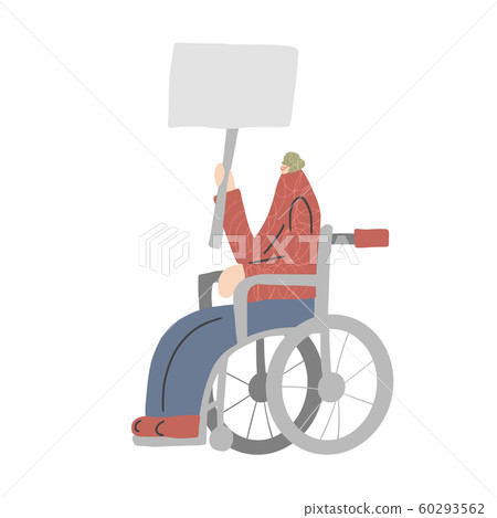 Vector protest people holding blanks of placard. - Stock Illustration ...
