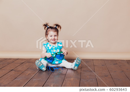 little girl plays with big glasses, she funny little girl plays with big glasses, she funny 60293643