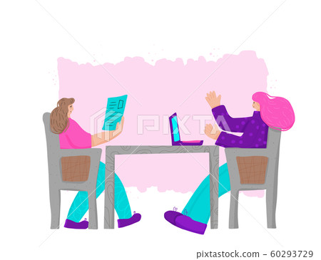 People sitting in the chair. Vector person. 60293729