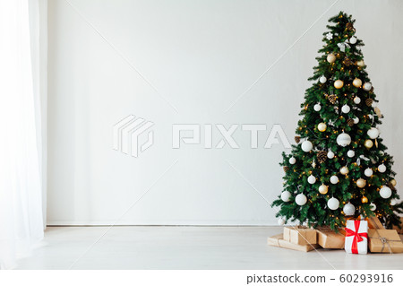 Christmas New Year decoration Christmas tree with gifts of winter December holiday Christmas New Year decoration Christmas tree with gifts of winter December holiday 60293916