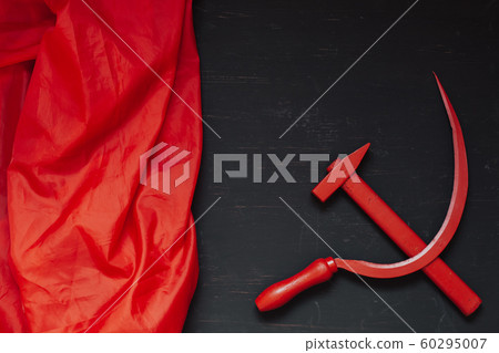 red sickle and hammer symbol of communism in the Soviet Union history of Russia 60295007
