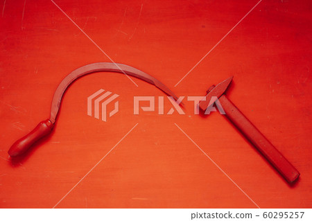red sickle and hammer symbol of communism in the Soviet Union history of Russia 60295257