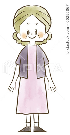 高級女人微笑全身水彩 60295867
