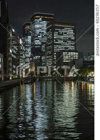 Night view of Nakanoshima and Tosabori River in Osaka 60296357