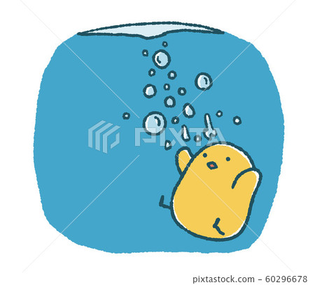 A loose chick sinks deeply into the water 60296678