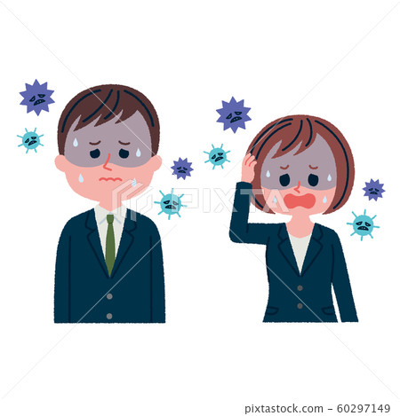 Illustration of unwell office worker 60297149