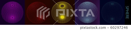 Set of five abstract shining colored spheres. Set of five abstract shining colored spheres. 60297246