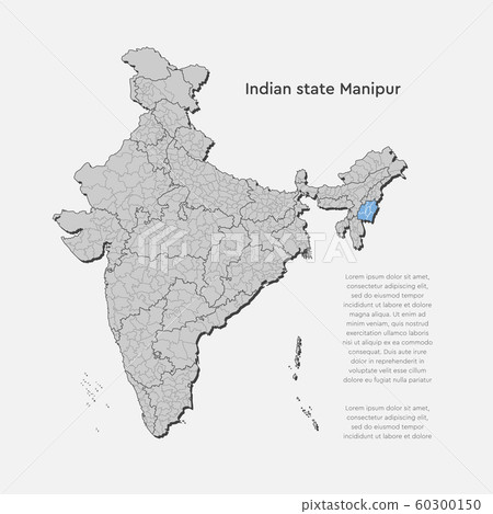 India country map and Manipur state template 60300150