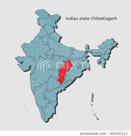 India country map and Chhattisgarh state template 60300151