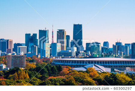 Views of Japan's Tokyo cityscape, Shinsei National Stadium, etc. Completed on November 30 = November 30 shooting 60300297