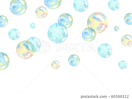 Watercolor soap bubble illustration - Stock Illustration [60300312] - PIXTA