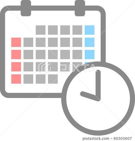 Calendar and clock icon 60303607
