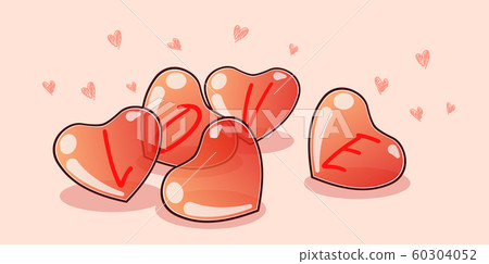 Banner heart balloons in Valentines day Banner heart balloons in Valentines day 60304052