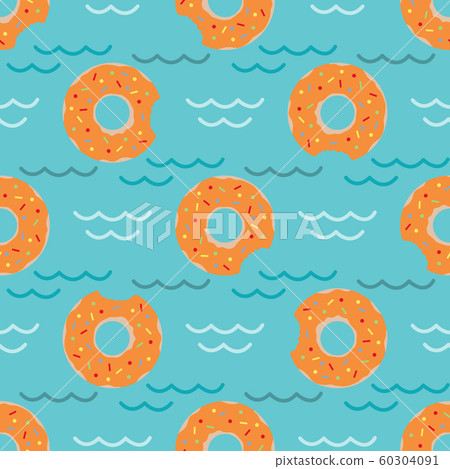 Vector seamless swimming pool float rings pattern - Stock Illustration ...