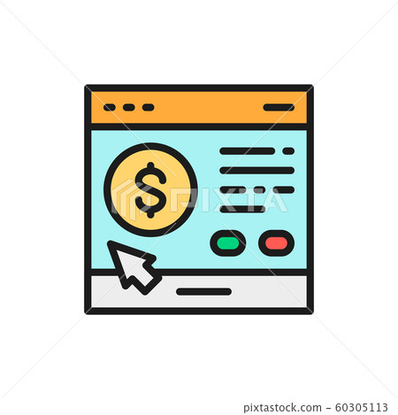 Site loan application flat color line icon. Isolated on white background 60305113