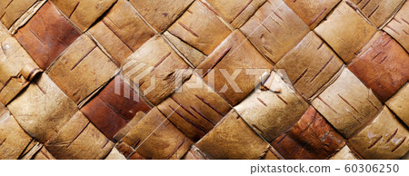 Wattled pattern made of birch bark Wattled pattern made of birch bark 60306250