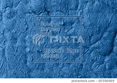 Classic Blue pantone color of the Year 2020. blurred metal texture with cracks with exfoliating paint 60306869