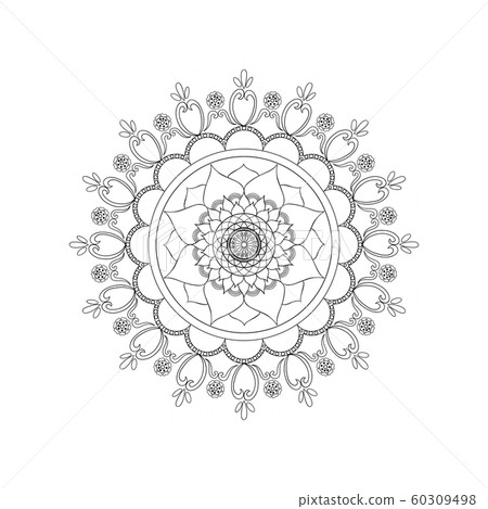 Mandala art pattern white background, Lotus pattern. Mandala art pattern white background, Lotus pattern. 60309498