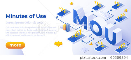MoU - Isometric Vector Illustration. Website Banner Layout Template. MoU - Isometric Vector Illustration. Website Banner Layout Template. 60309894