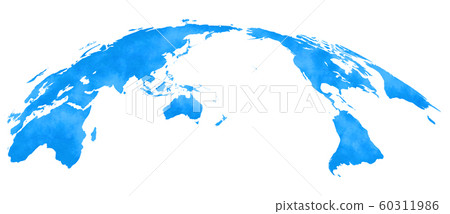 Watercolor style, world map, blue Watercolor style, world map, blue 60311986