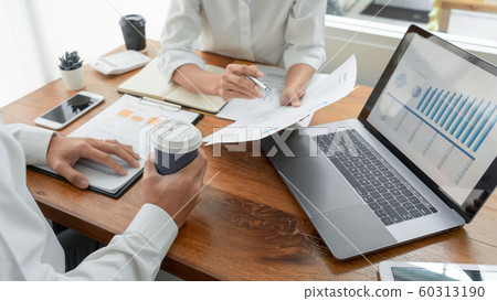 Business People Talking Discussing with coworker 60313190