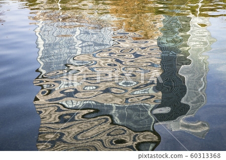 Abstract reflection of buildings reflected on water 60313368