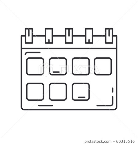 Line business calendar with daily remark icon.... - Stock Illustration ...