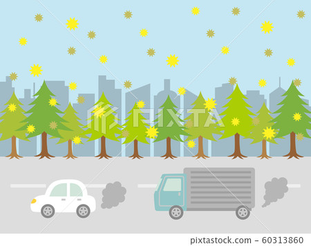 Cityscape with pollen, PM2.5 and yellow sand 60313860