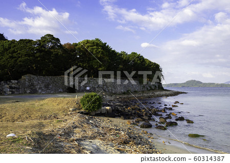 Sakai Castle Ruins Shizuki Park Sakai Castle Ishigaki along the sea Sakai Castle Ruins Shizuki Park Sakai Castle Ishigaki along the sea 60314387