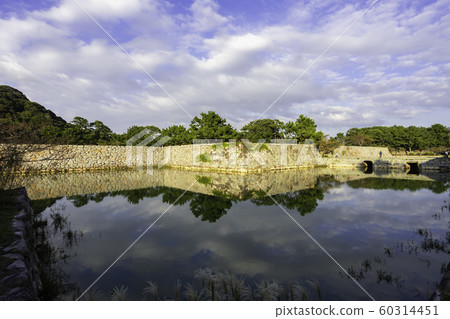 kai市城山公園廢墟Sa城石垣和山口市kai市 60314451