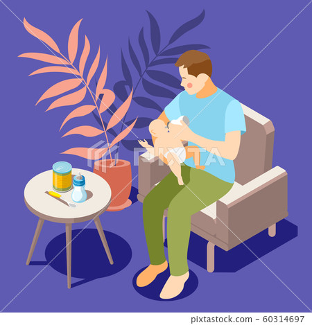 Baby Feeding Isometric Background Baby Feeding Isometric Background 60314697