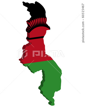 3D Malawi Map Flag Vector illustration Eps 10 60315467