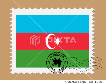 Postal Stamp With Azerbaijan Flag Vector Stock Illustration 60315486 Pixta