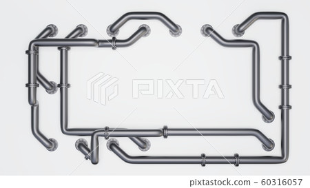 Banner with an empty space in the middle is entangled in pipes 60316057