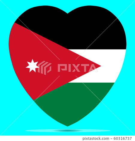 Jordan Flag In Heart Shape Vector illustration Eps Jordan Flag In Heart Shape Vector illustration Eps 60316737