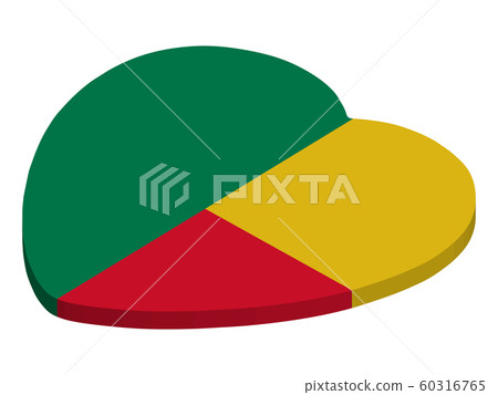 Benin Flag In Heart Shape Vector 3D Benin Flag In Heart Shape Vector 3D 60316765