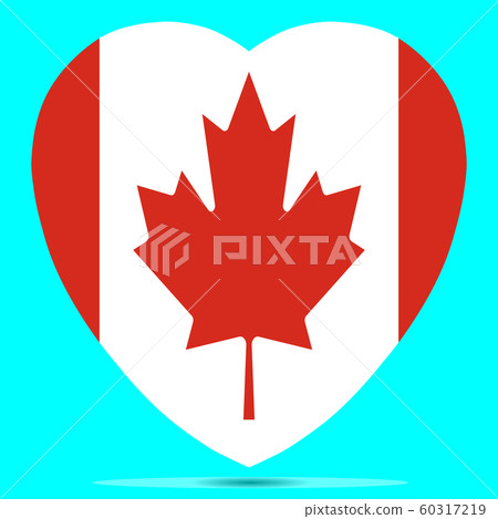 Canada Flag In Heart Shape Vector illustration Eps Canada Flag In Heart Shape Vector illustration Eps 60317219