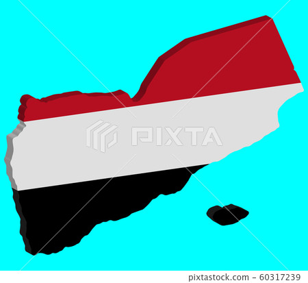 3D Yemen map flag vector illustration Eps 10 - Stock Illustration ...