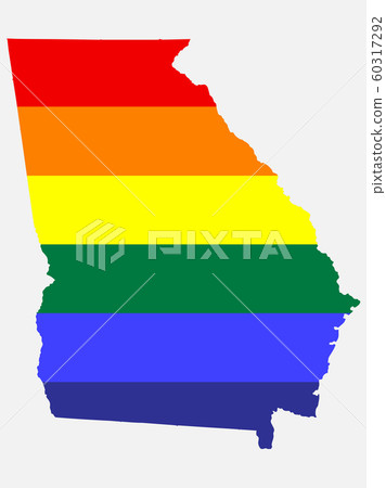 Lgbt Flag Map Of U.S. state of Georgia Vector 60317292