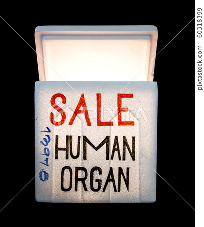 A cooling box with human organs for transplantation. A cooling box with human organs for transplantation. 60318399