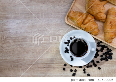 Coffee in white cup with coffee bean, Breakfast concept 60320006