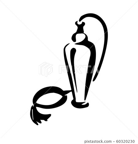 Perfume fragrance bottle sketch on white background 60320230