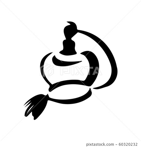 Perfume fragrance bottle sketch on white background Perfume fragrance bottle sketch on white background 60320232