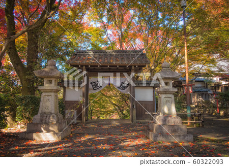 It is the scenery of the gate of Matsugasaki Daikokuten (Myoenji) and the beautiful autumn leaves in the precincts of Kyoto. It is the scenery of the gate of Matsugasaki Daikokuten (Myoenji) and the beautiful autumn leaves in the precincts of Kyoto. 60322093