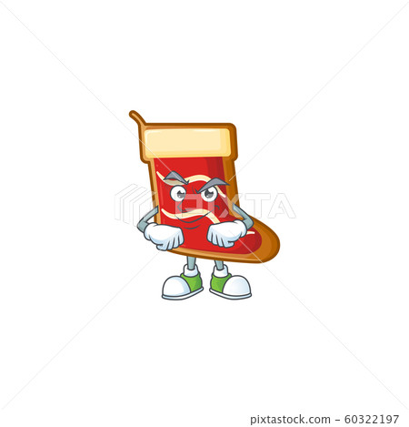 Santa shoes cookies mascot cartoon style with Smirking face Santa shoes cookies mascot cartoon style with Smirking face 60322197